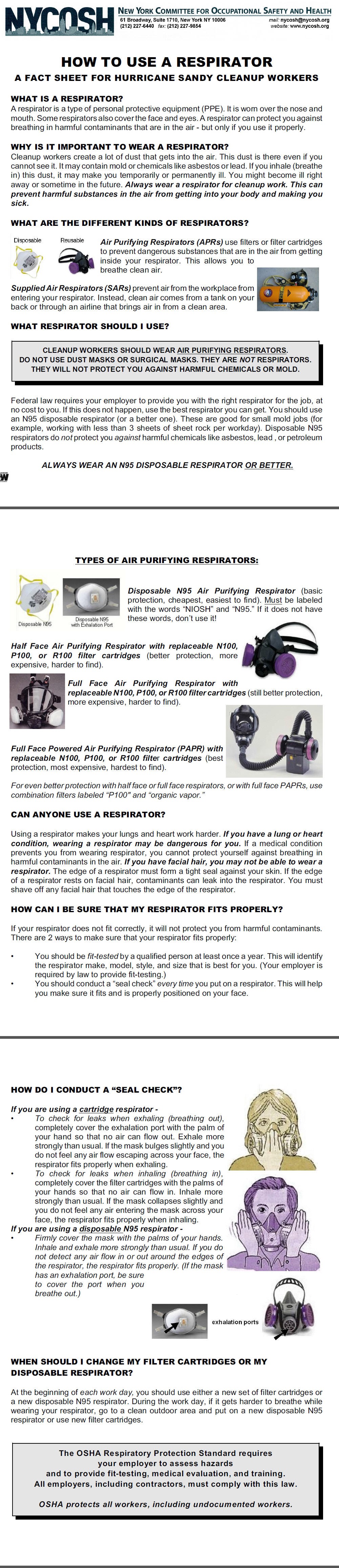 How To Use A Respirator_NYCOSH